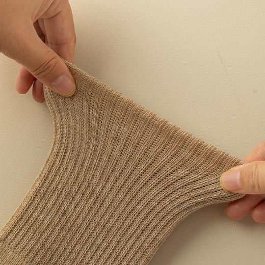 洁丽雅3双装女士棉质长筒袜弹力舒适柔软无骨高支简约纯色护膝袜 商品图4