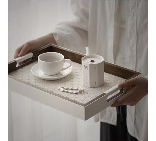 【3色可选】娜家皮质滕格纹编织托盘 商品图3