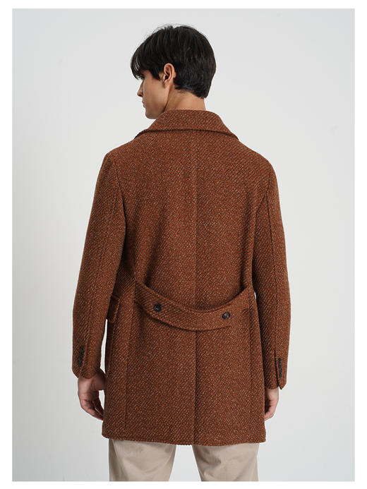 callisto大师系列橙色纯棉羊毛大衣 商品图4