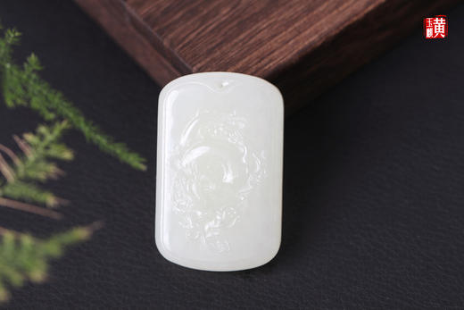 和田玉白玉生肖【龙】吊坠  配精美挂绳 商品图2