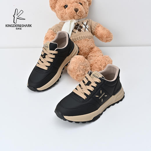 经典鲨2024年冬季新款男士麂皮绒里休闲平底轻便跑步鞋KW222-D55261 商品图2