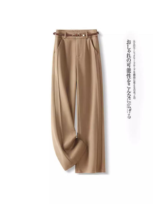 窄版直筒裤女秋冬新款高腰休闲裤显瘦呢子垂坠感阔腿女裤子💕 商品图0