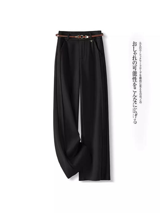 窄版直筒裤女秋冬新款高腰休闲裤显瘦呢子垂坠感阔腿女裤子💕 商品图1