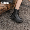 预售10天发|Safiya/索菲娅2024复古英伦时尚经典厚底粗跟短筒系带马丁靴加绒 SF44116411 商品缩略图3