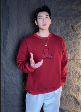 WY652WY652新款时尚个性美式纯色卡通刺绣圆领长袖卫衣情侣百搭宽松