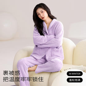 秋冬季2024年新款加厚加绒双面绒家居服家套装 内层仿羊羔绒蓄温保暖一件专门为寒冷天气设计的双面绒家居服（付款七天内发货）