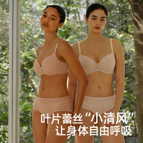 【小清风叶片版】遐内衣女薄款透气防下垂微聚拢胸罩无痕大胸显小文胸