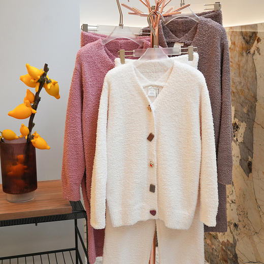 官网1188！Sn*del同款秋冬保暖软绵绵半边绒家居服套装 开衫居家睡衣月子服长袖长裤 商品图7