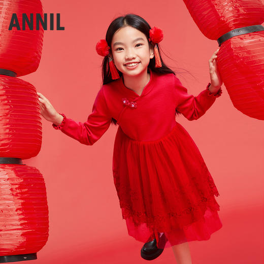 女童长袖连衣裙春季新款安奈儿童装实体店同款AG513527 商品图1