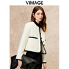 VIMAGE纬漫纪气质高级圆领撞色直筒显瘦外套冬新款V2210801 商品缩略图1
