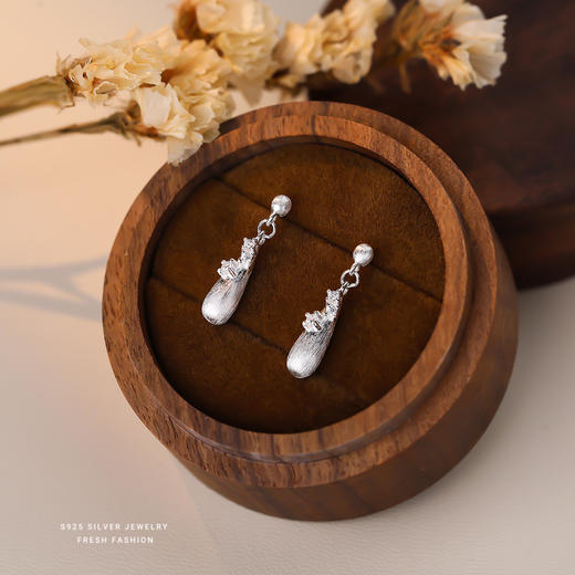 【蔓雅】S925银拉丝水滴锆石耳饰【YXS-E4897】 商品图0