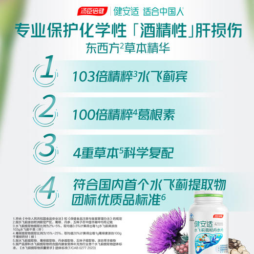 护肝片 汤臣倍健健安适水飞蓟葛根丹参片120片/瓶 商品图2