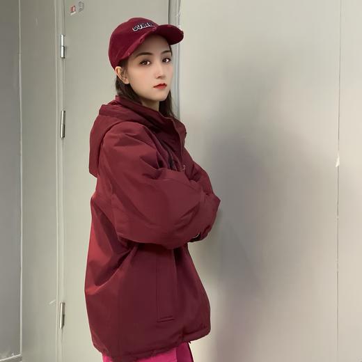 ZB连帽抽绳小字母刺绣夹棉外套（红） 冬季 944010690321 商品图2