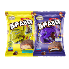 俄罗斯阿孔特牌冰淇淋味/牛奶味夹心饼干450g 咬一口美味在舌尖炸裂 152651/152650