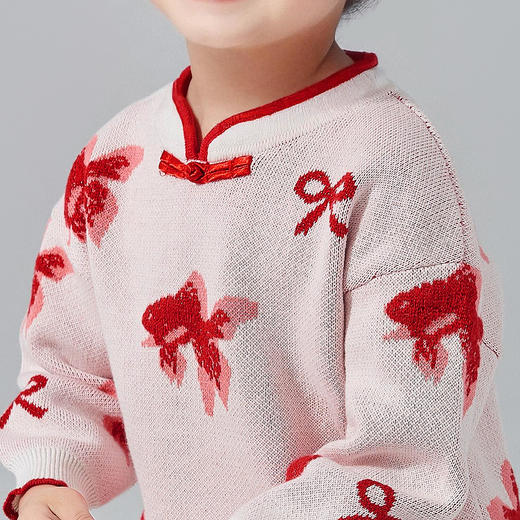 笛莎Deesha 童装女童毛衣2024冬新款新年“年年有鱼”系列毛衣 商品图3