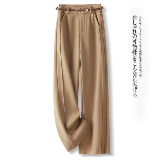 窄版直筒裤女秋冬新款高腰休闲裤显瘦呢子垂坠感阔腿女裤子💕 商品图7