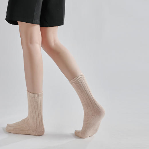 粗线中筒袜 | 浅棕色男女均码 天然彩棉有机棉纱织造 吸汗 秋冬 小亘【贴身衣物一经售出非质量问题不退不换】 商品图5