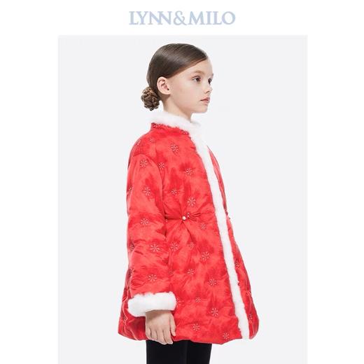 【春上新】[3.8折]   8F LYNN&MILO琳麦罗  红色蕾丝花收腰国风羽绒服   吊牌价：2098元   活动价：797 商品图4
