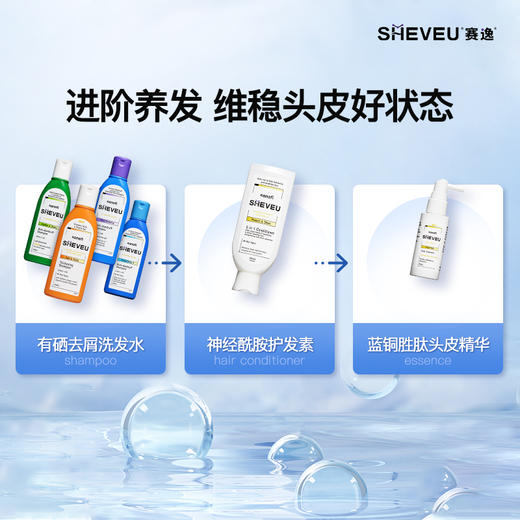 【保税仓】Sheveu赛逸去屑修护绿瓶、控油紫瓶洗发水、固发丰盈橙瓶  200ml/375ml     润泽闪耀护发素200ml 商品图4