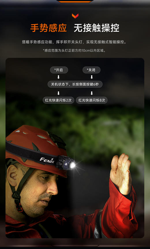 Fenix菲尼克斯HL45R新款强光超亮调焦头灯头戴式户外钓鱼专用感应头灯 商品图5