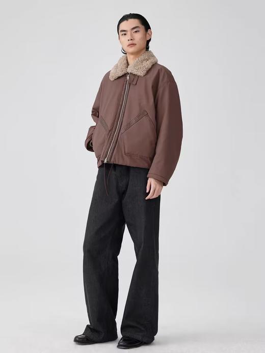 Simple Project/Y24245/毛领拼接马歇尔夹克外套 商品图4