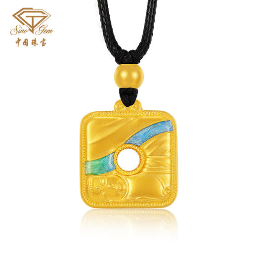 「大足石刻」黄金足金珐琅卧佛吊坠挂坠【Y】 商品图0