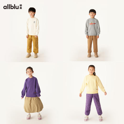 【冬Vol.3】allblu幼岚【玉米绒】儿童卫衣女童男童24冬季新款中领宽松上衣ZY 商品图2