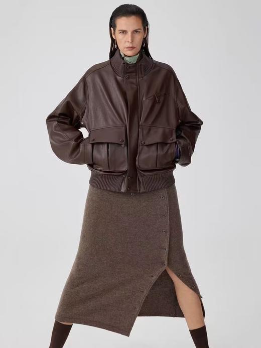 Simple Project/Y24246/皮质罗纹立领夹棉外套 商品图4