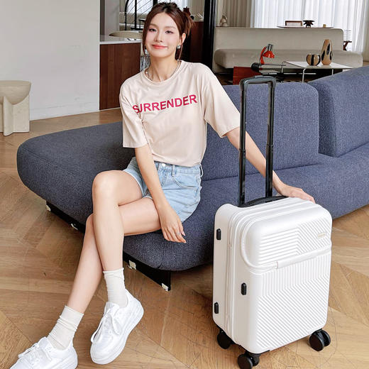 途帮TOBOOG前开口PC拉杆箱轻音万向轮充电接口旅行箱登机箱20英寸2106 商品图9