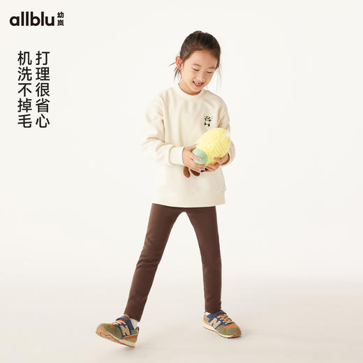 【冬Vol.3】allblu幼岚【不倒绒】儿童打底裤女童24秋冬新款加绒保暖长裤ZY 商品图3