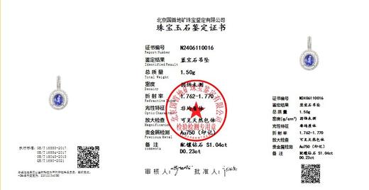 1.04ct刻面蓝宝石吊坠 商品图4