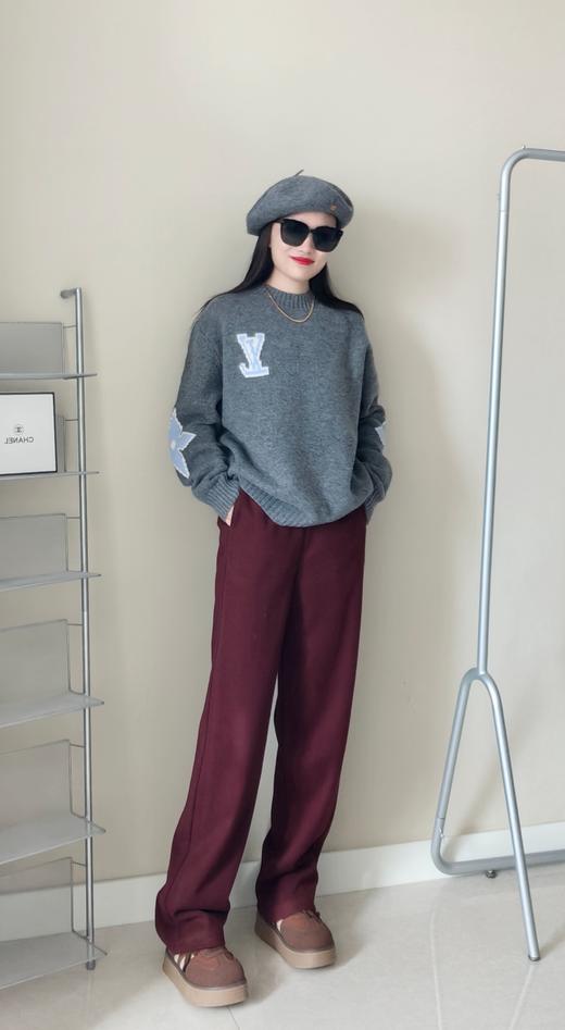 新款含650g醋酸羊毛厚款松紧腰年糕显瘦直流裤 商品图9