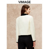 VIMAGE纬漫纪气质高级圆领撞色直筒显瘦外套冬新款V2210801 商品缩略图4
