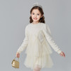 笛莎Deesha 童装女童连衣裙2024冬新款优雅香风网纱拼接裙 商品缩略图1