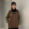 Z1连帽拉链袖边撞色喷漆加绒卫衣外套（卡其） 冬季 244050090321 商品缩略图0