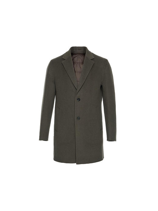 callisto绿色绵羊毛混纺大衣 商品图0