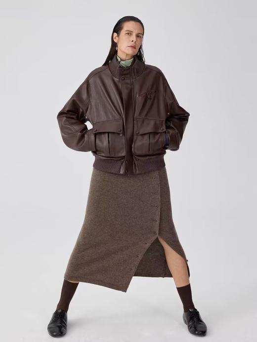 Simple Project/M24256/侧开纽扣全羊毛针织长裙 商品图2