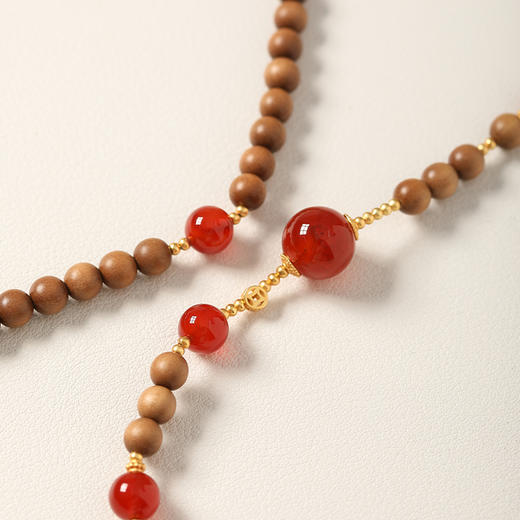 【喜乐·老山檀南红串珠项链手串·带证书】敦煌福泽小众祈福老山檀手串 商品图7