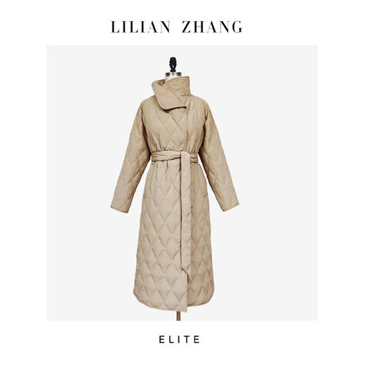 E-定制—时尚轮回、轻奢名媛—英伦菱形Oversized长棉服大衣 2406011 商品图0