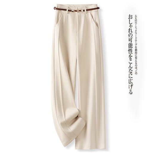 窄版直筒裤女秋冬新款高腰休闲裤显瘦呢子垂坠感阔腿女裤子💕 商品图6