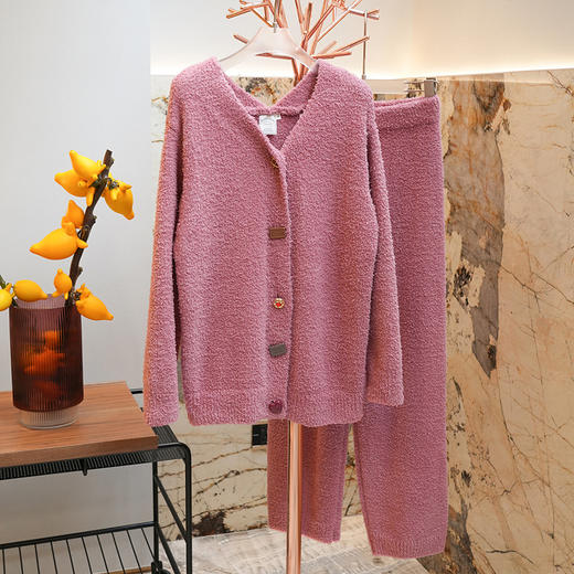 官网1188！Sn*del同款秋冬保暖软绵绵半边绒家居服套装 开衫居家睡衣月子服长袖长裤 商品图11