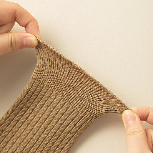 洁丽雅2双装棉质女士长筒袜柔软舒适弹力透气简约纯色长绒棉袜 商品图4