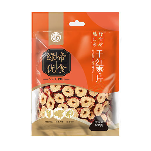 绿帝干红枣片100g*2袋 商品图0