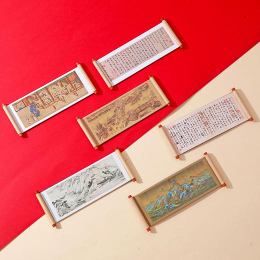 「数款可选！文创冰箱贴」卷轴冰箱贴文创博物馆名画千里江山图磁贴旅游纪念品中国风伴手礼家居饰品 商品图0