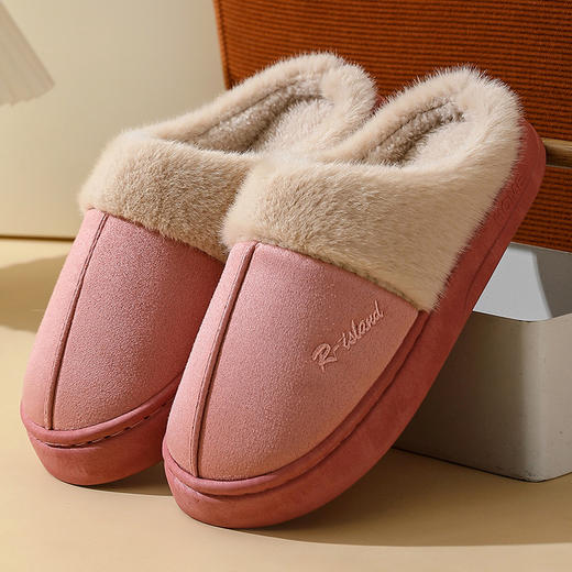 【厚毛绒 巨保暖】小暖炉麂皮绒包跟棉拖鞋 舒适保暖 毛绒鞋口 EVA防滑  保暖包跟月子鞋 男款/女款 商品图7