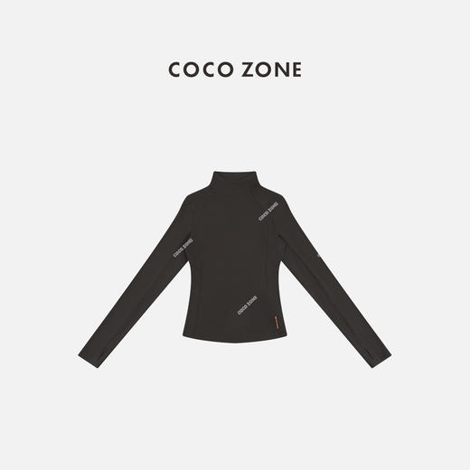 COCO ZONE 冬季设计感压花加绒立领长袖T恤CC1D2750 商品图0