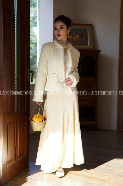 【门店同款】ENJOY冬季云敛-锦绣白月光中式羽绒外套 160495217 商品图1