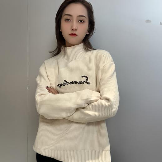 ZS前幅拼色字母印花套头毛织衫 冬季 000074421767 商品图0