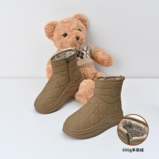 经典鲨2024年冬季新款时尚菱格羊羔毛平底加厚保暖雪地靴女KW322-D58011 商品图2