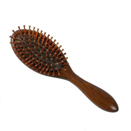 平价优选：传级金丝绿檀香木碳化竹齿气垫按摩梳，按摩头部经络按摩梳 商品图2